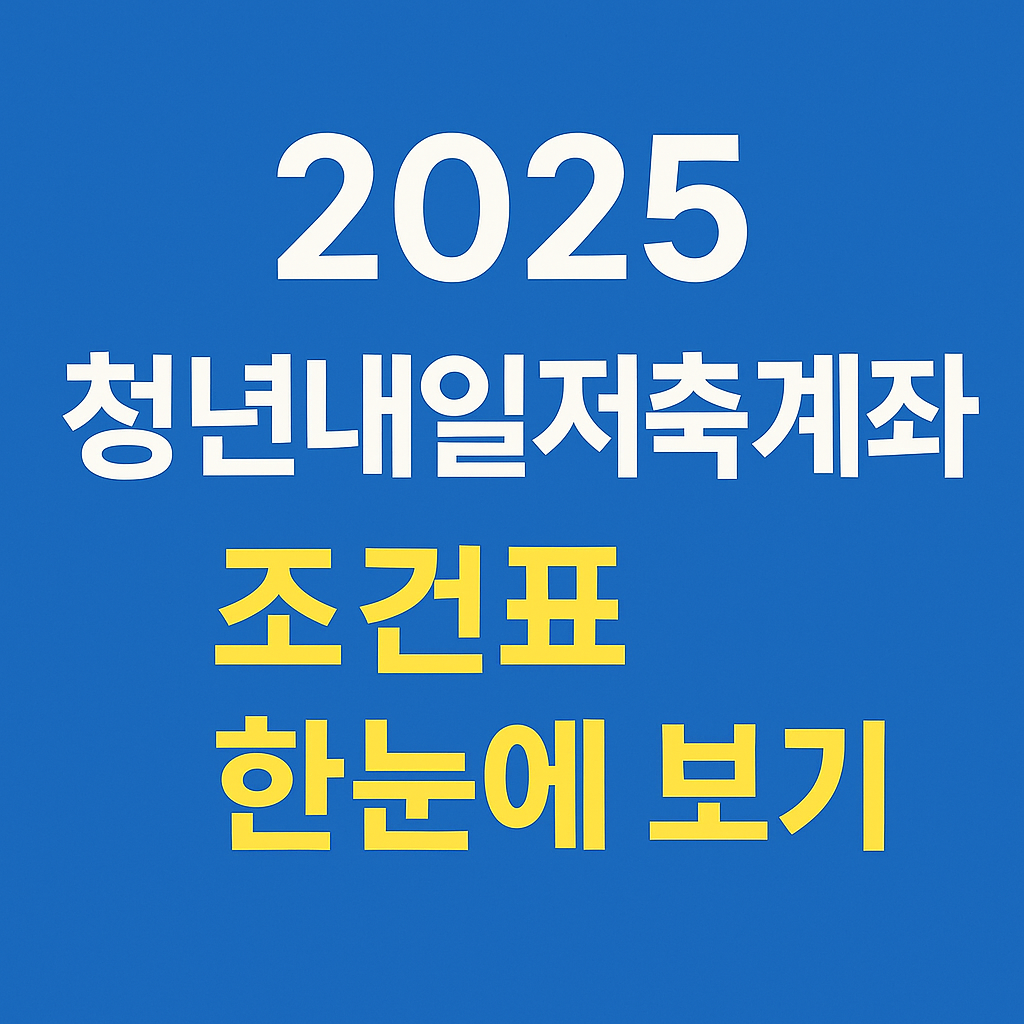 청년내일저축계좌 조건표 정리 2025