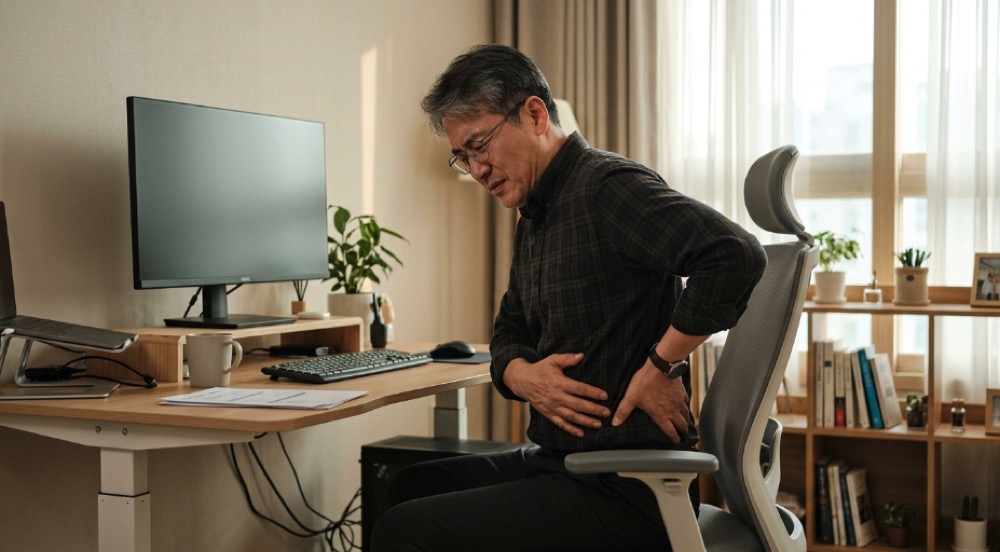 옆구리 통증 자세문제