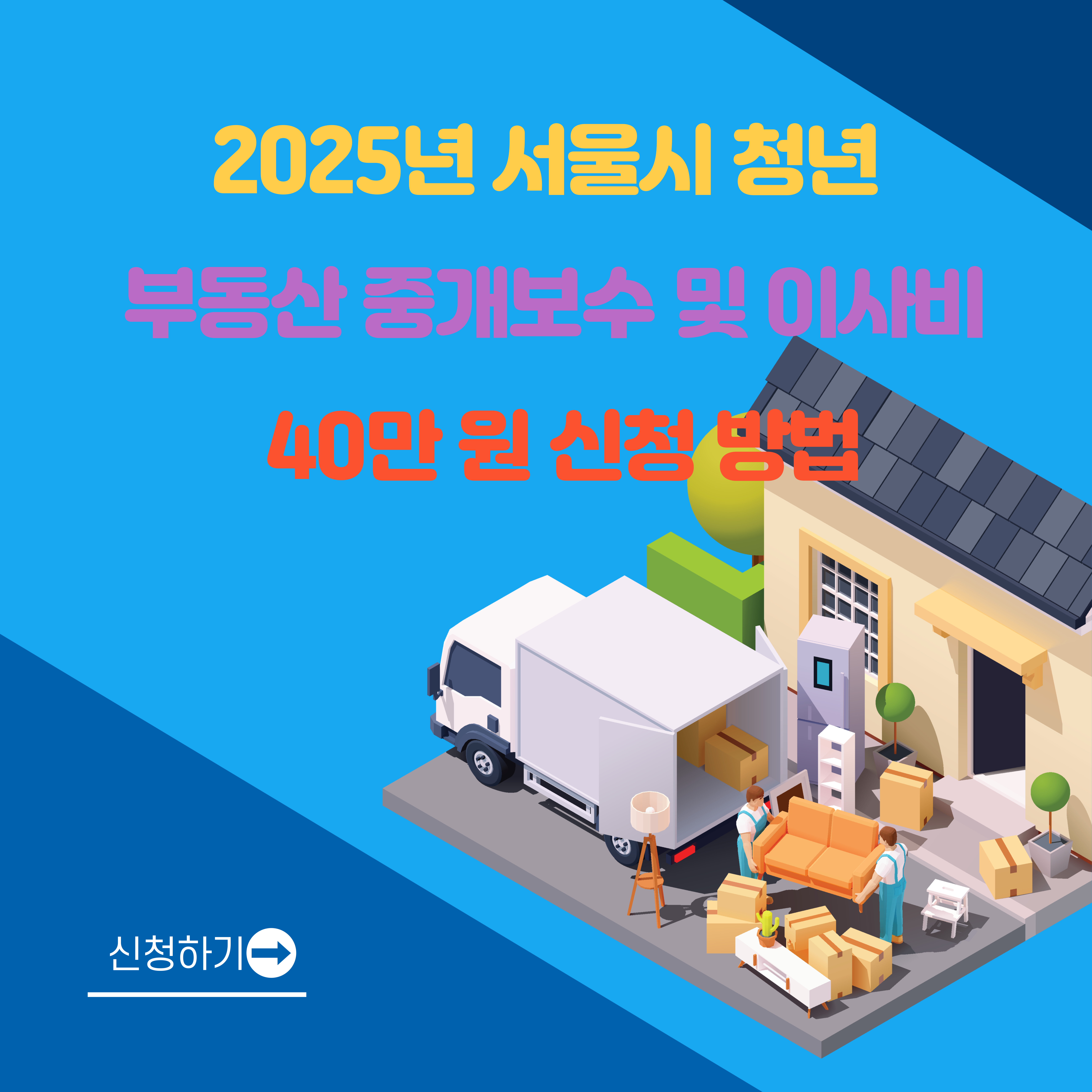 2025년 서울시 청년 부동산 중개보수 및 이사비 40만 원 신청 방법