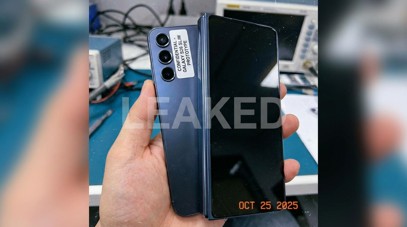 갤럭시 S26 시리즈의 새로운 라인업인 슬림 모델의 유출 디자인을 형상화한 이미지