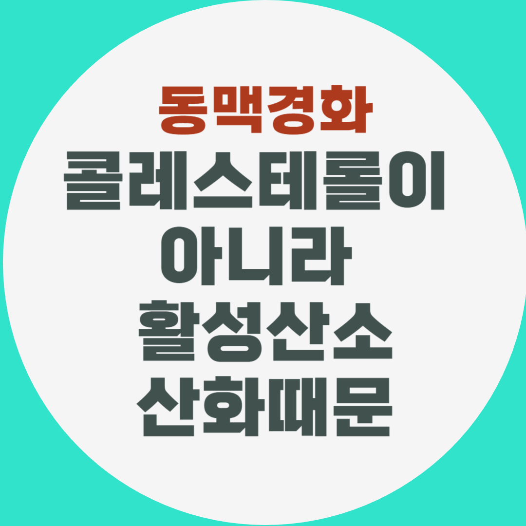 동맥경화의 원인은 활성산소 산화때문