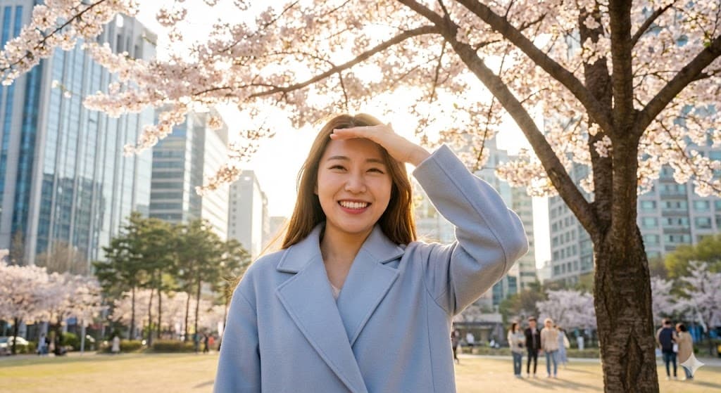 만성 피로를 이겨내고 활기찬 봄을 맞이하는 여성의 미소