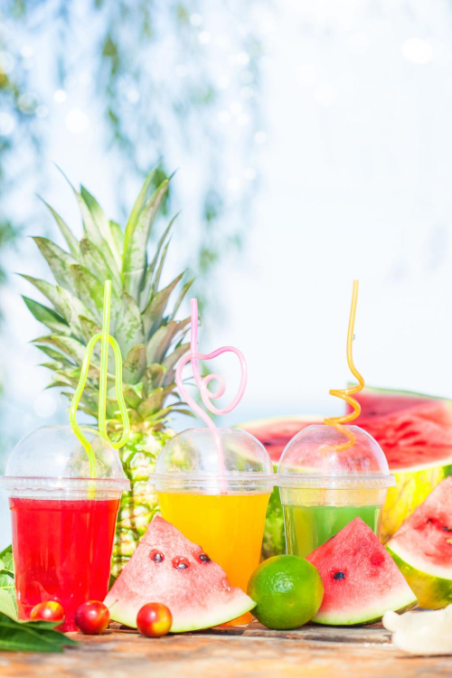 Fresh tropical pineapple mango juice for natural summer energy