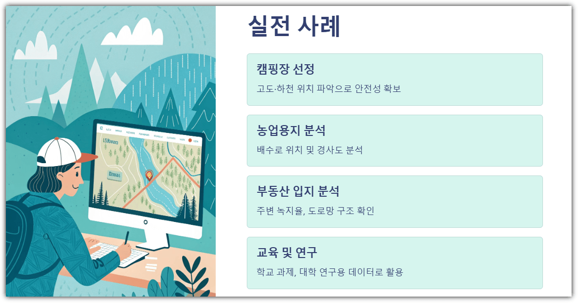 국토지리정보원 위성지도 실전 사례