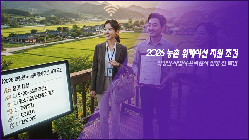 2026 농촌 워케이션 지원 조건|직장인·사업자·프리랜서 신청 전 확인
