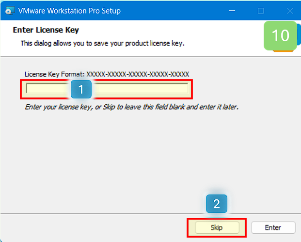 skip 선택하세요.