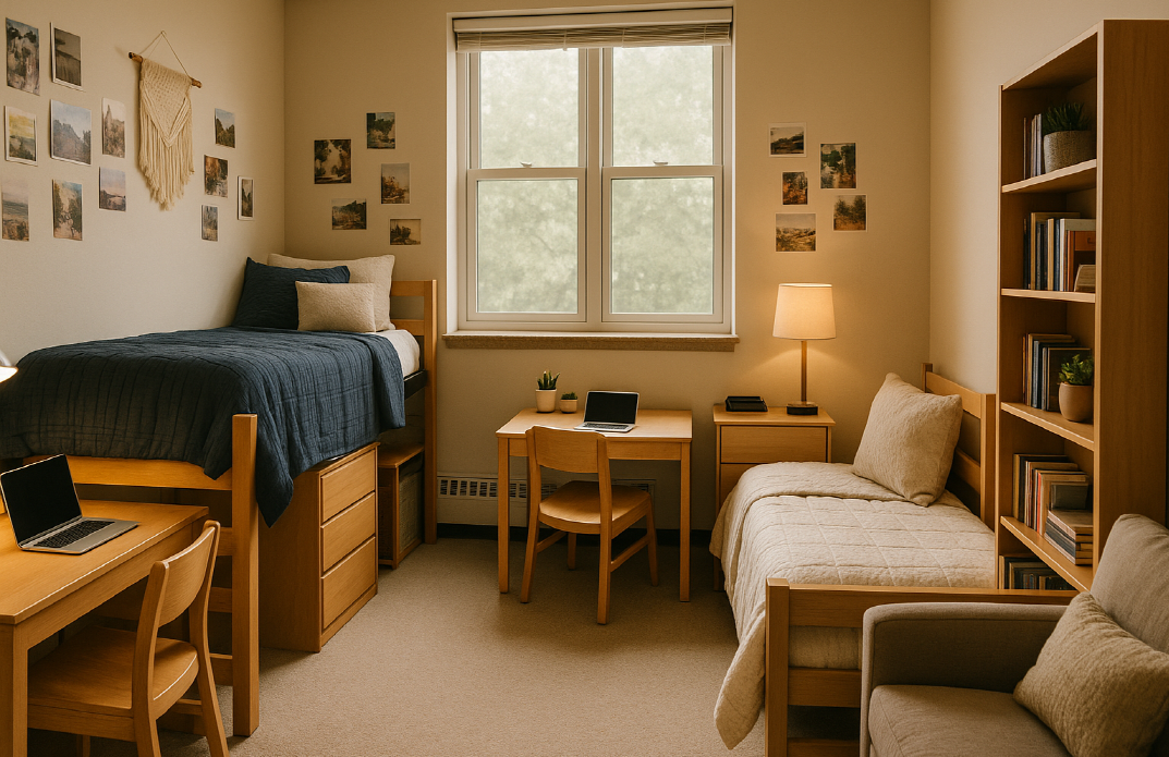 미국의 모 사립 대학교의 기숙사 내부 모습