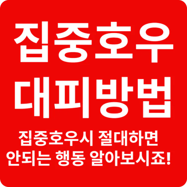 집중호우 기준과 대피방법