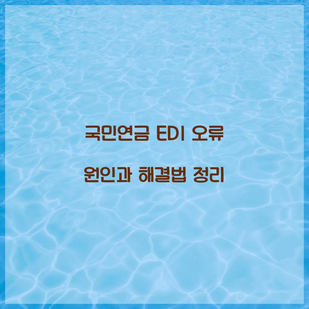국민연금 EDI 오류