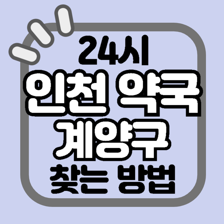 인천 계양구 24시 야간 주말 공휴일 명절 추석 설 약국 병원 동물병원 찾기