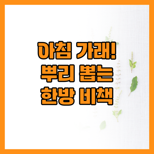 아침마다 심한 가래 기침 뿌리부터 다..