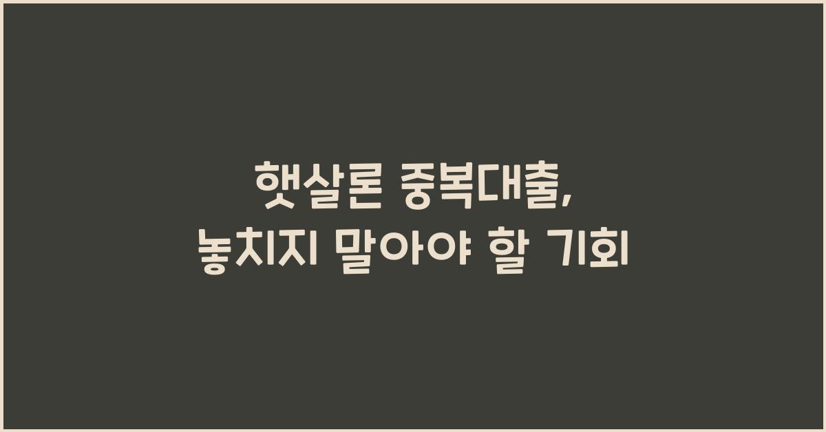 햇살론 중복대출