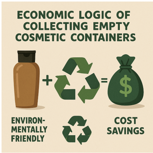 화장품 공병수거의 경제 논리 (친환경, 재활용, 비용절감) 관련 AI 이미지