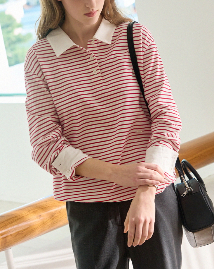 마리와 별난 아빠들 티셔츠, 60회 박은혜 주시라 스트라이프 카라 티셔츠 어디꺼?