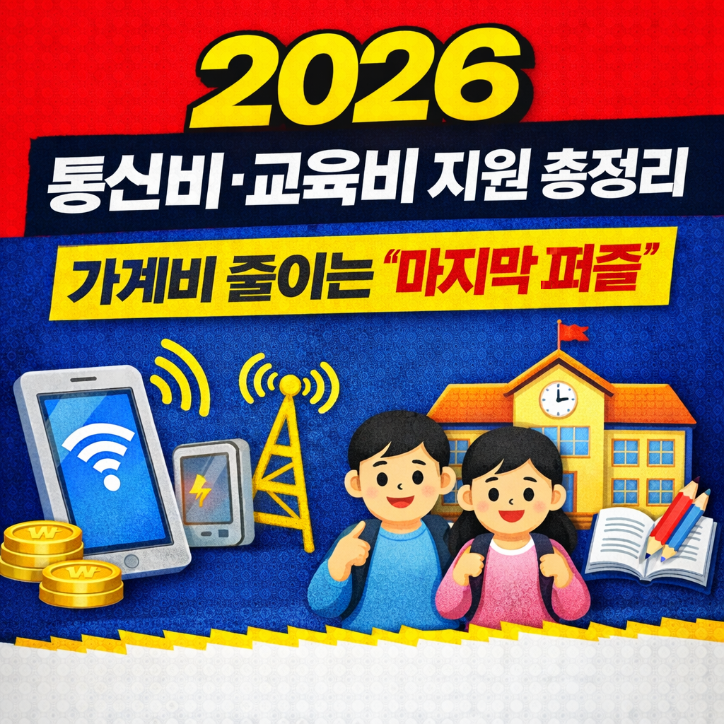 2026 통신비&middot;교육비 지원 총정리｜가계비 줄이는 &lsquo;마지막 퍼즐&rsquo;
2026통신비지원,2026교육비지원,가계비절감,정부지원금,청년지원금,부모교육비,국가장학금,통신요금할인,생활비절약,재테크정보
