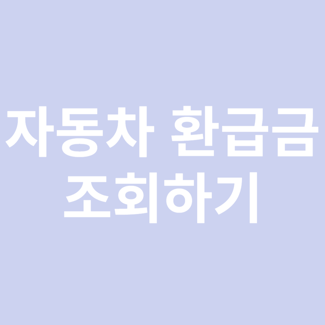 자동차 환급금 조회