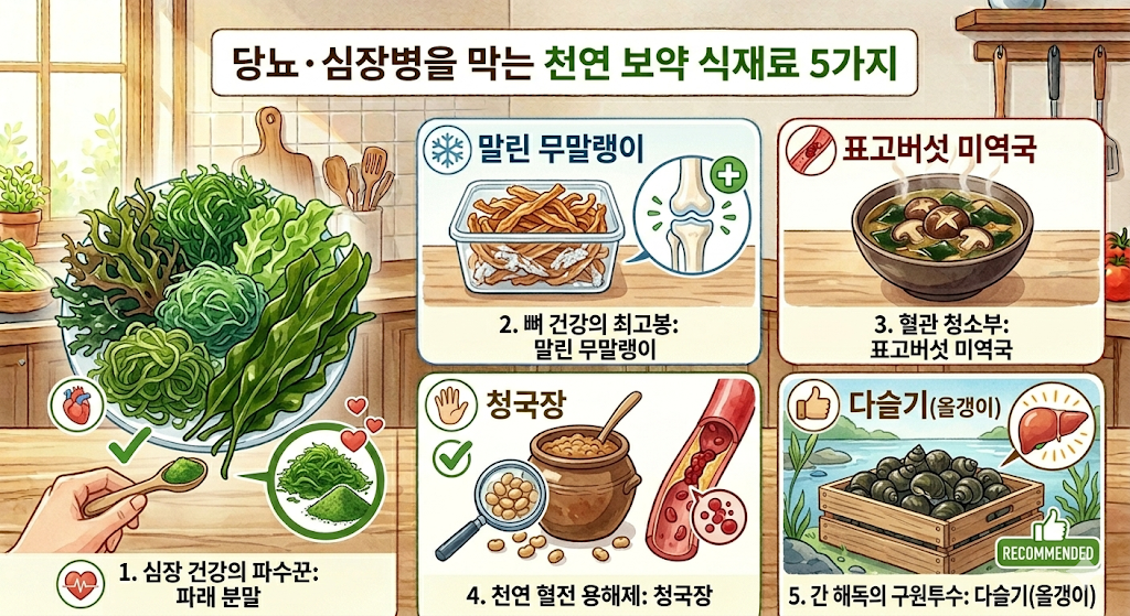 당뇨&middot;심장병을 막는 천연 보약 식재료 5가지