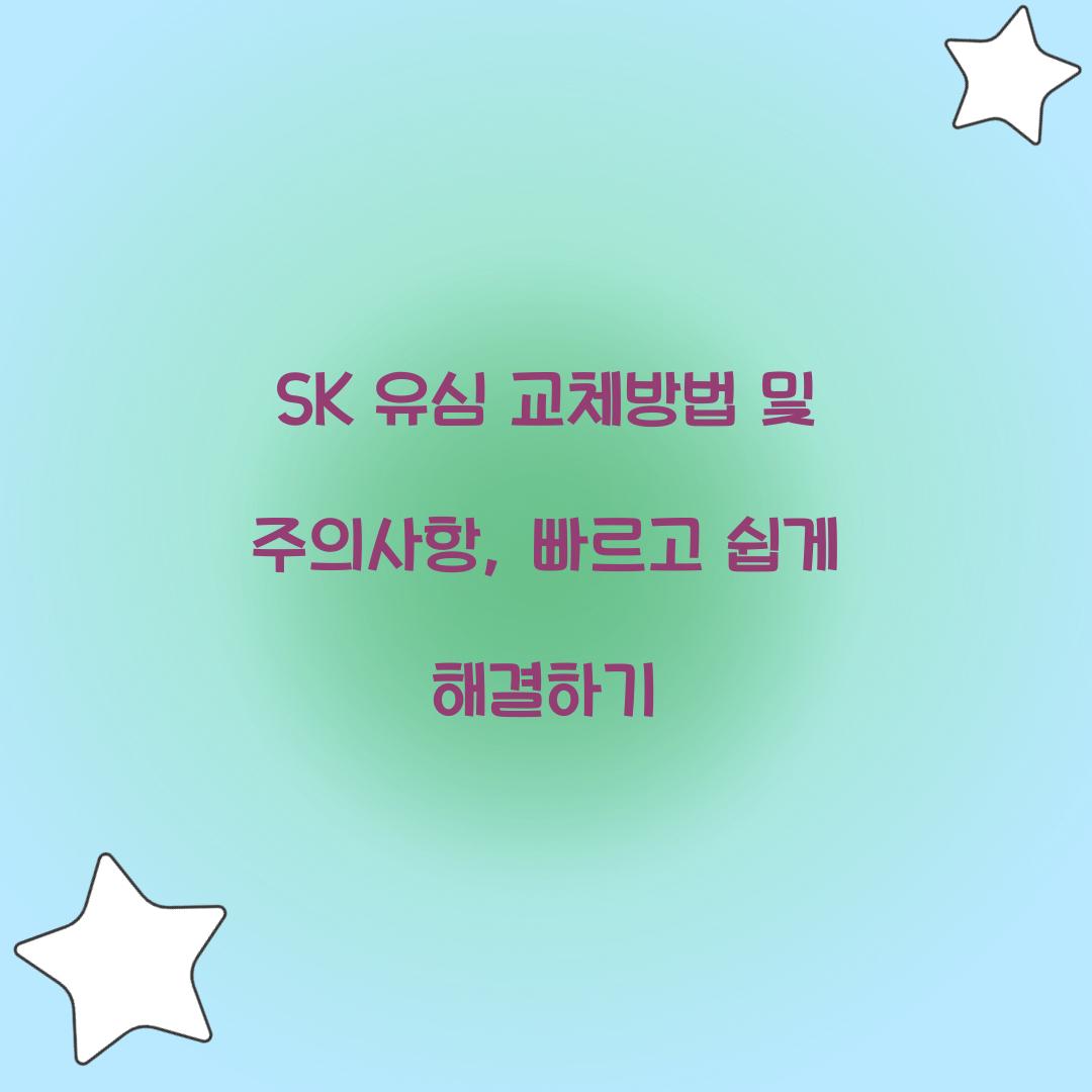 SK 유심 교체방법