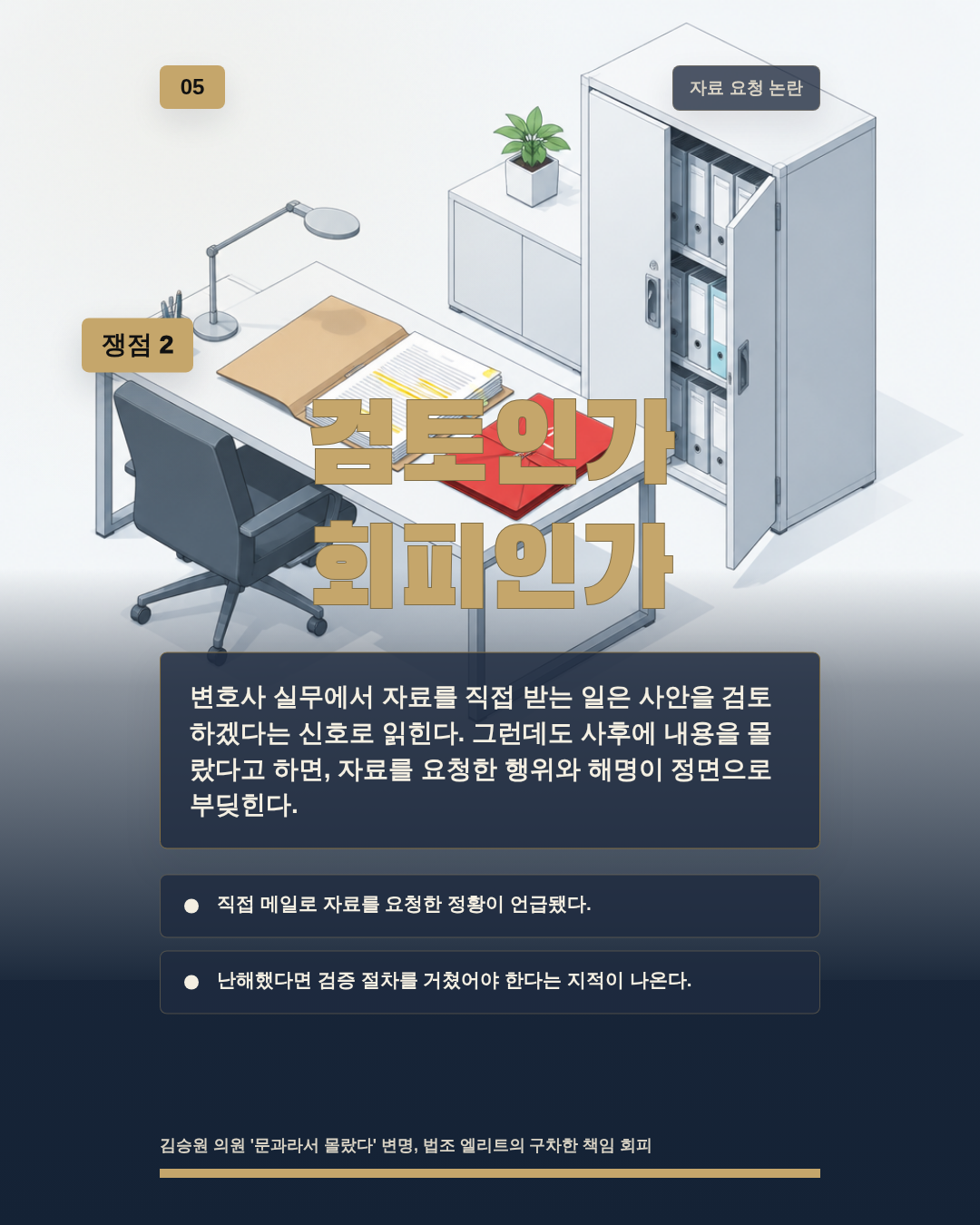 검토인가 회피인가