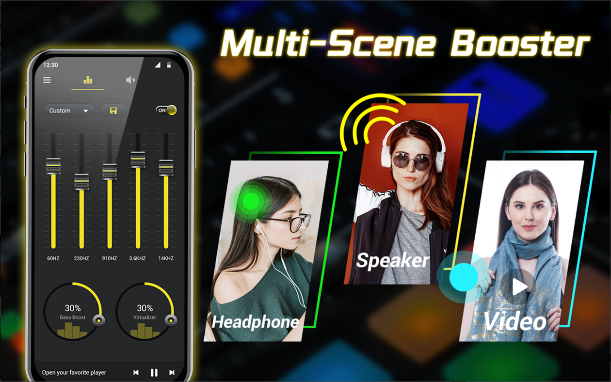 이퀄라이저, 베이스 부스터 및 볼륨