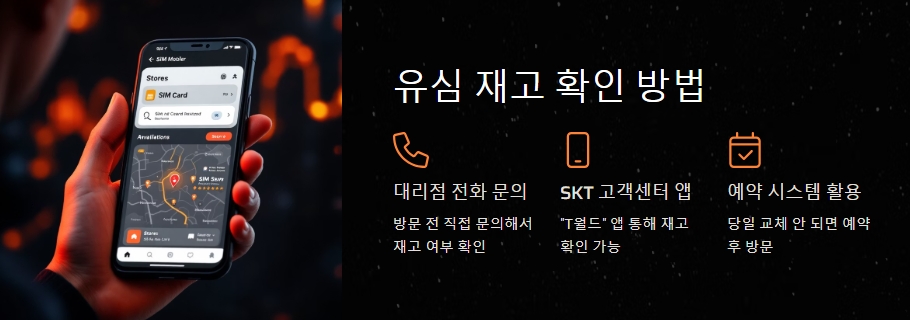 유심칩 재고 현황 파악 방법 설명 이미지