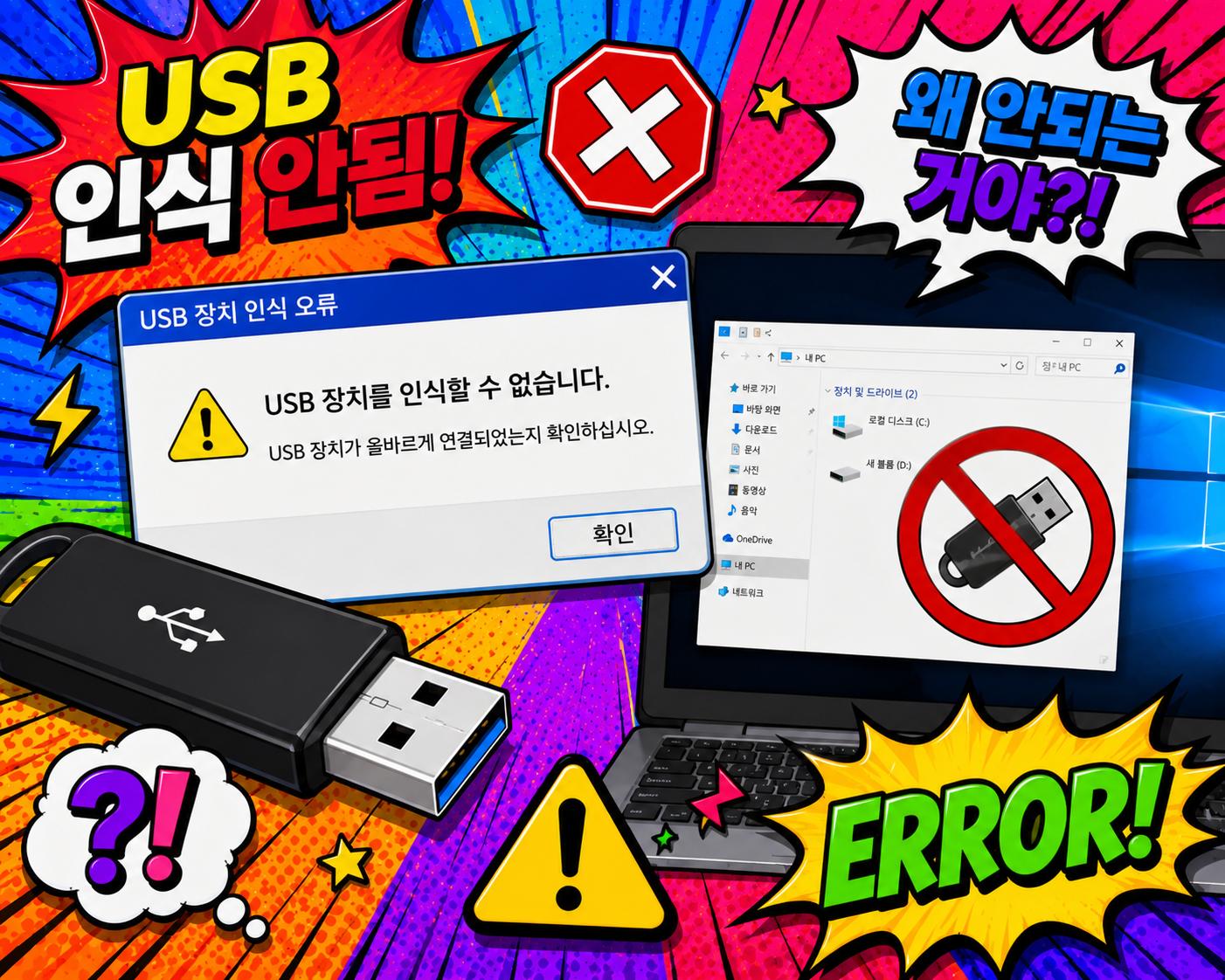 윈도우 USB 인식 안됨 해결방법 총정리 USB 장치 인식 실패·USB 포트 안됨 원인