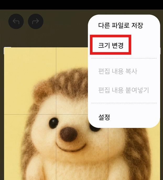 방법 5: 크기 변경 메뉴 선택하기