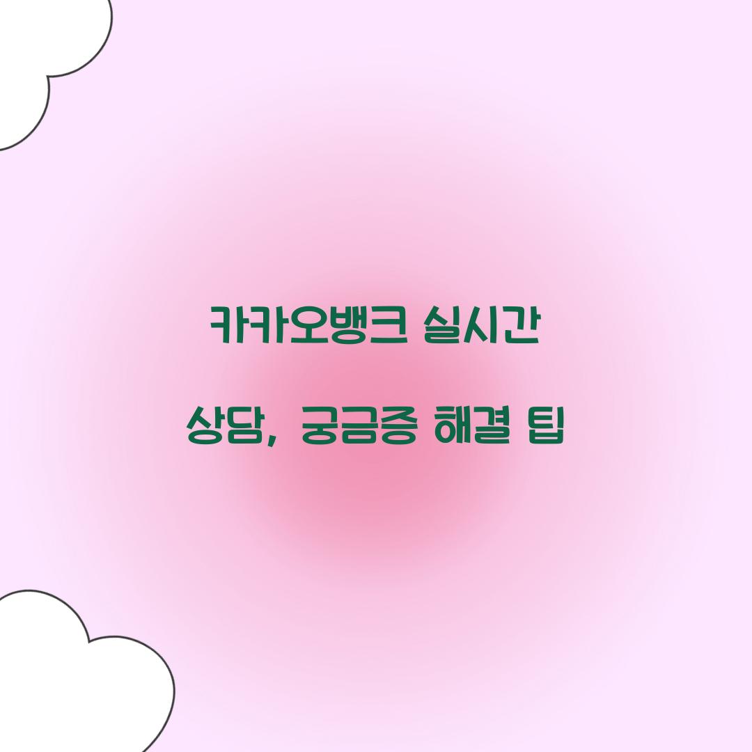 카카오뱅크 실시간 상담