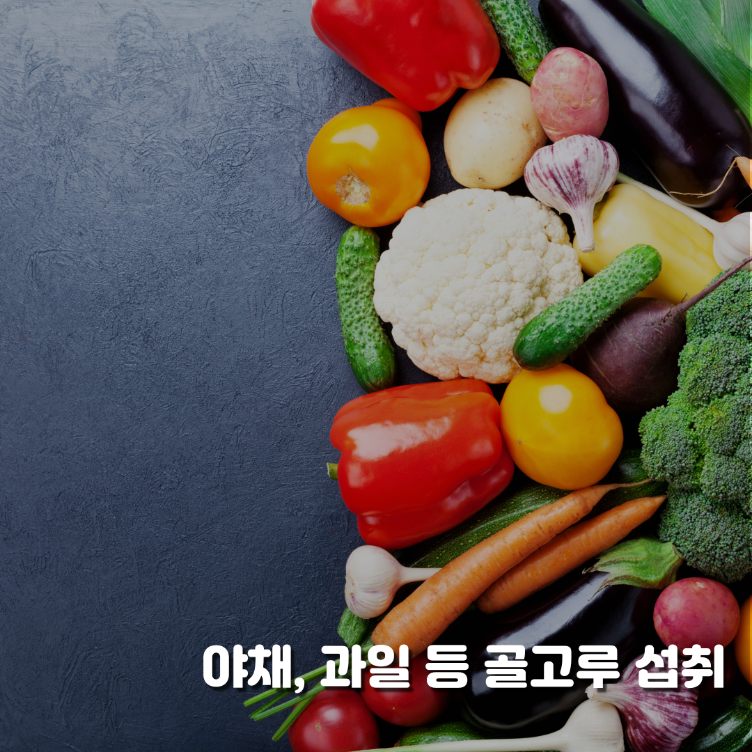 야채, 과일 등 골고루 섭취