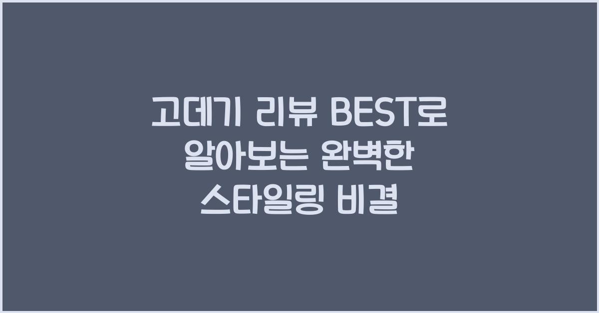 고데기 리뷰 BEST