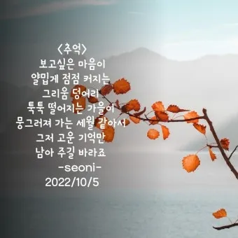 추억에 관한 시모음 세월 추억에 대한 명언 추억에 대한 시로_12