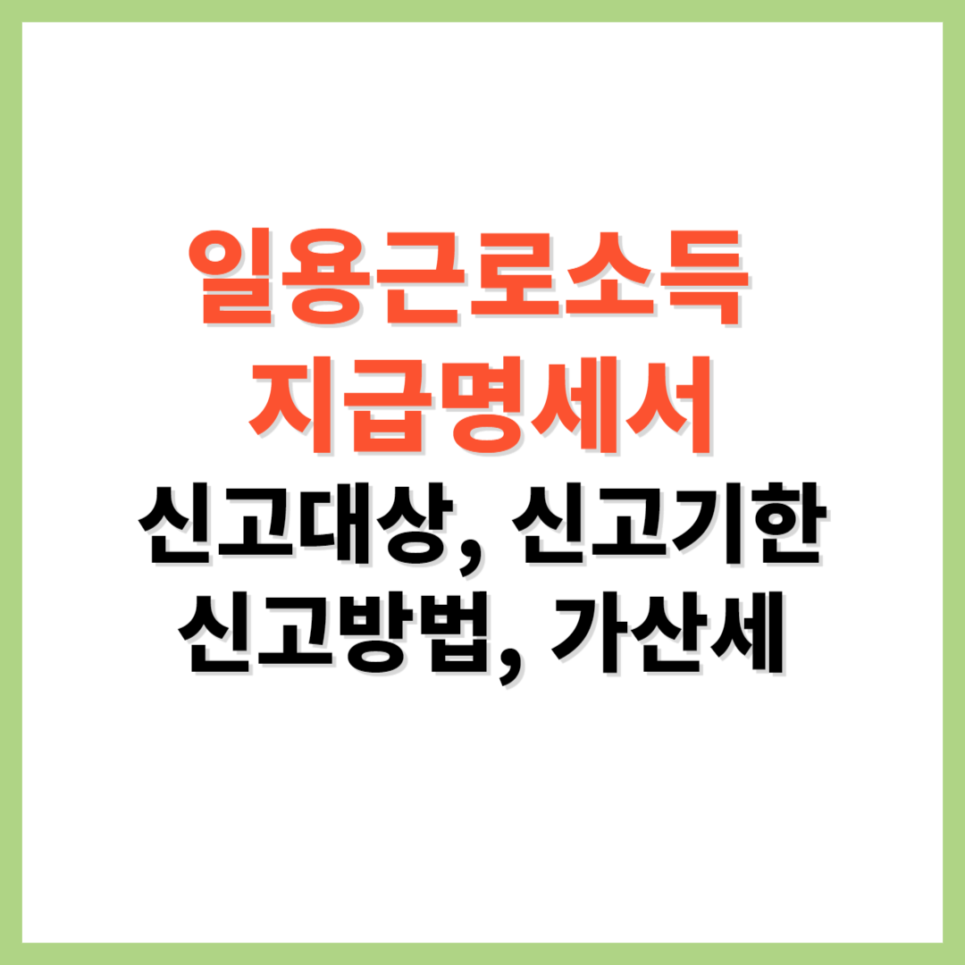 일용근로소득 지급명세서