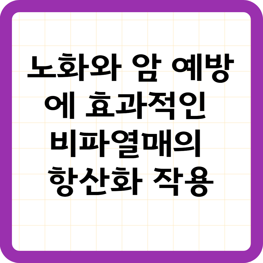 노화와 암 예방에 효과적인 비파열매의 항산화 작용