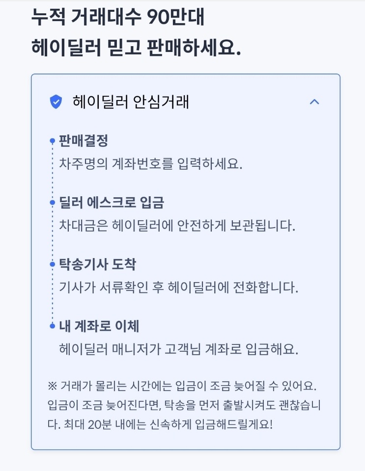 헤이딜러 안심거래 이미지