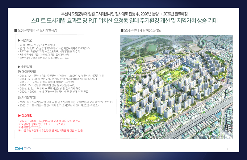 부천대장신도시, 원종공공주택지구, 오정군부대 이전 부지 개발이 동시에 진행
