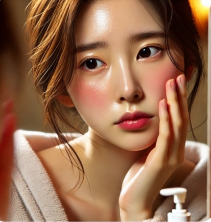 피부고민하는 여자