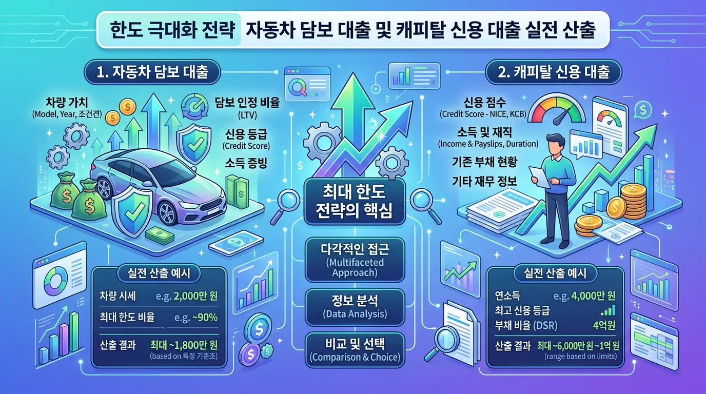 한도 극대화 전략 자동차 담보 대출 및 캐피탈 신용 대출 실전 산출