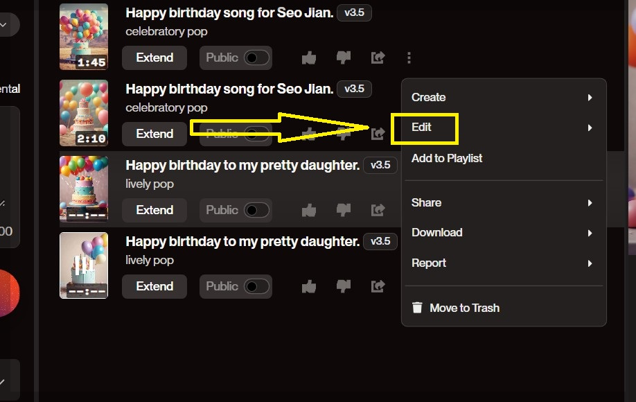 생일 축하 노래 만들기