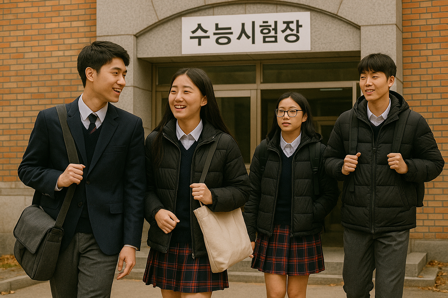 수능시험장을 나서는 학생들