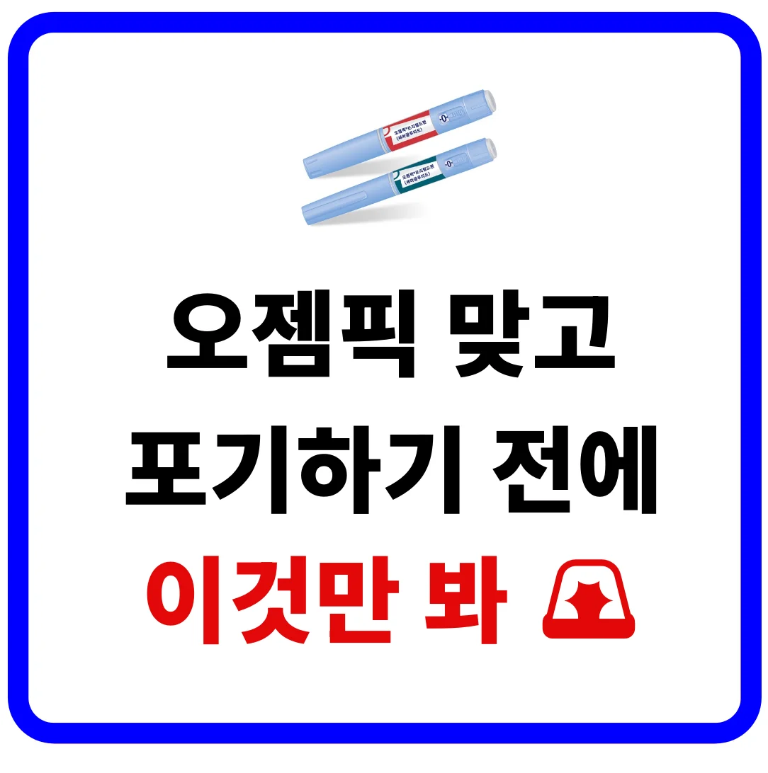 오젬픽 맞고 포기하기 전에 이것만 봐 🚨