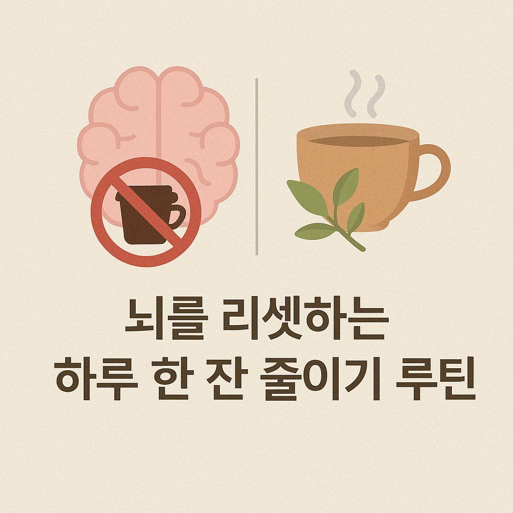 카페인 줄이고 집중력을 회복하는 사진. 커피X, 차 O 사진