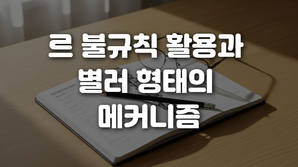 르 불규칙 활용과 별러 형태의 메커니즘