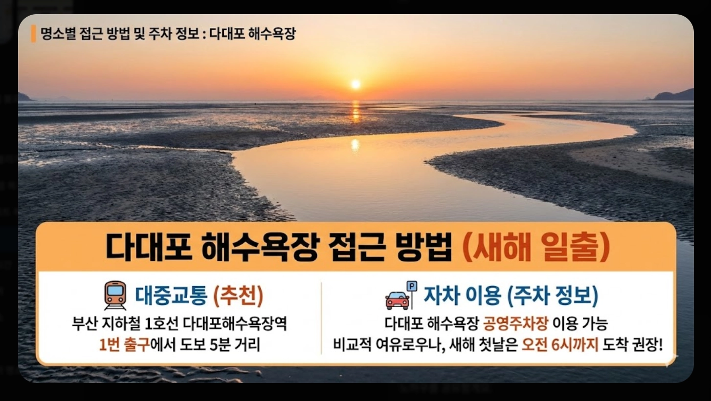 부산 일출 시간 2026 병오년 해돋이 명소 완벽 가이드