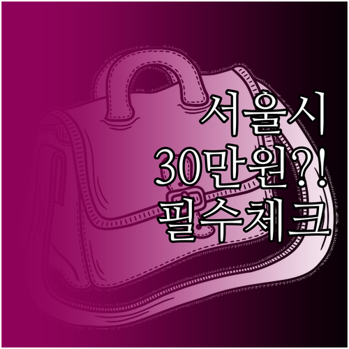 초등 20만원 중고등 30만원 서울시..