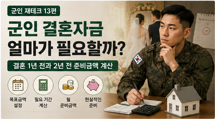 [13편] 군인 결혼자금 얼마가 필요할까? 결혼 1년 전과 2년 전 준비금액 계산