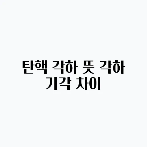 탄핵 각하 뜻 각하 기각 차이