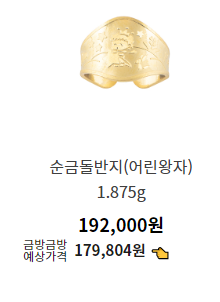 돌반지 반돈 가격