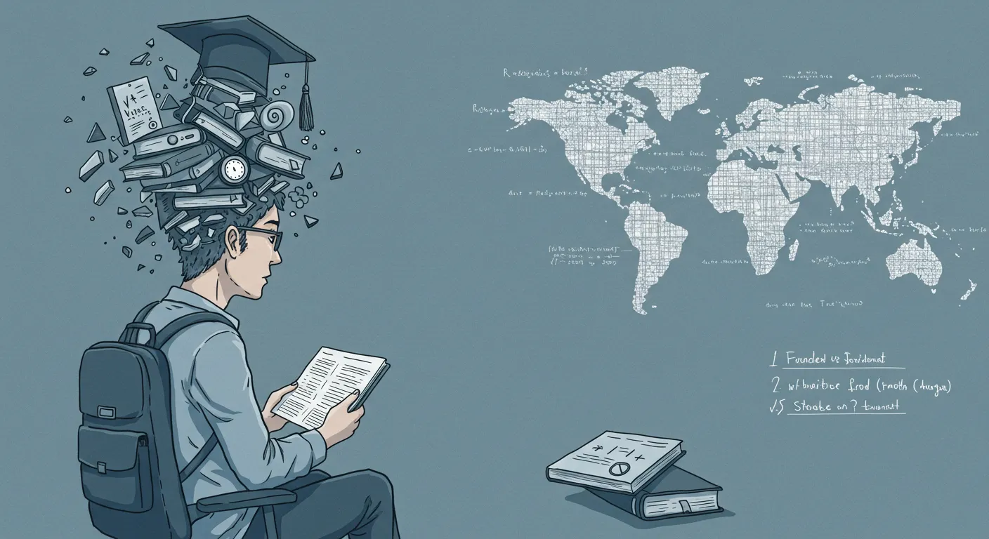 주입식 교육으로 머리 속에 엄청난 양의 지식을 갖고있는 사람모습