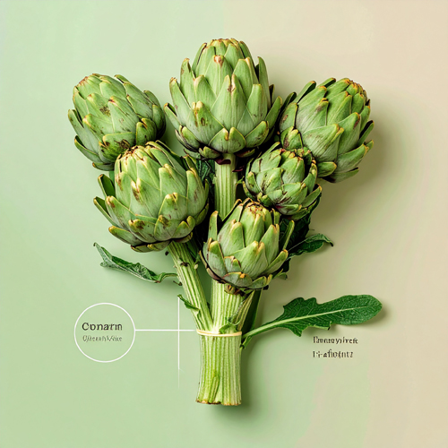 지중해 연안에서 자라며 봉오리 형태의 꽃 부분을 식용