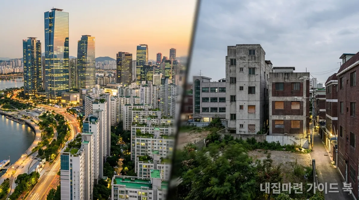 한국 도시의 양극화된 부동산 시장 풍경